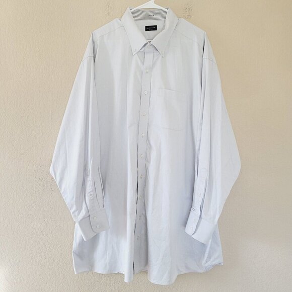 PROPER CLOTH Mens Greenwich Light Grey Twill Dress Shirt 20 x 36.5 Long Sleeve - Picture 1 of 8